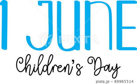 Blue Text Lettering Children's Day cut out Blue Text Lettering Children's Day cut out 89965514