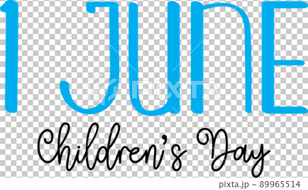 Blue Text Lettering Children's Day cut out Blue Text Lettering Children's Day cut out 89965514