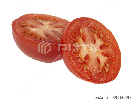Slice of Red Fresh Tomato Isolated cut out 89966697