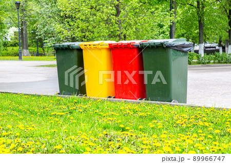 Multicolored plastic containers for separate collection of waste Multicolored plastic containers for separate collection of waste 89966747