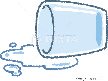 倒れて水がこぼれたグラス 倒れて水がこぼれたグラス 89966989