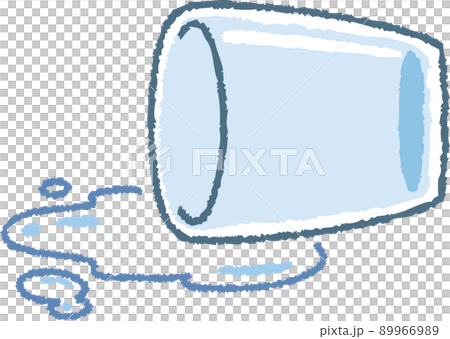 倒れて水がこぼれたグラス 倒れて水がこぼれたグラス 89966989
