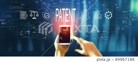 Patent concept with person using smartphone 89967186