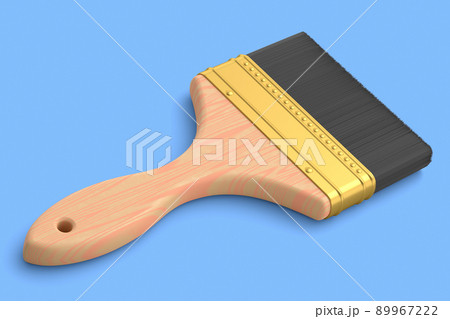 Paint bristle brush for repair work and construction on blue background. 89967222