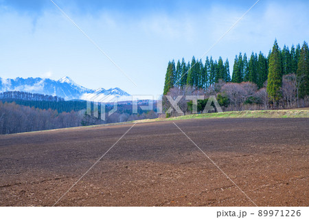 戸隠連峰　戸隠展望苑からの眺め　早春の風景 89971226