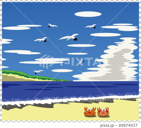 漫步在海灘的螃蟹夫婦 89974037