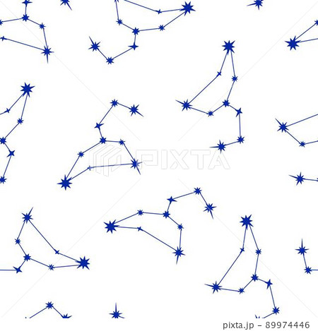 Zodiac Leo constellation seamless pattern simple vector illustration, astrology horoscope symbol for future events prediction, stars connected with lines Zodiac Leo constellation seamless pattern simple vector illustration, astrology horoscope symbol for future events prediction, stars connected with lines 89974446