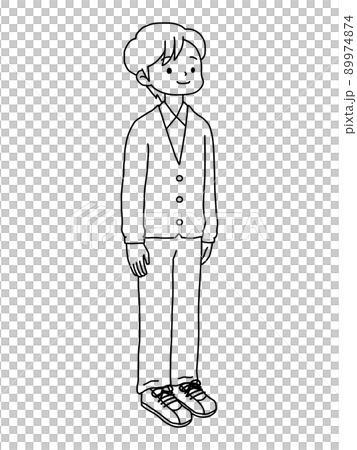 無性別制服/開衫/線條畫的學生 89974874