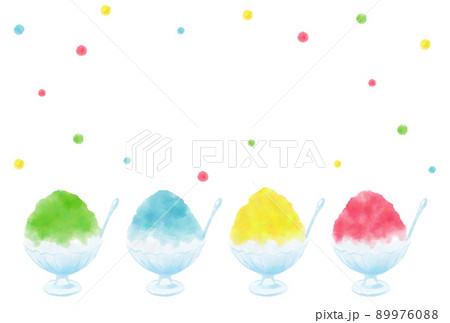 水彩風のかき氷の背景イラスト 水彩風のかき氷の背景イラスト 89976088