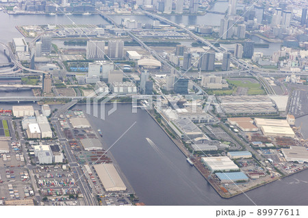 東京空撮、有明から都心方面 89977611
