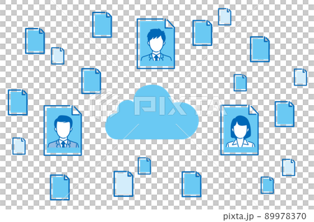 Illustration material that uses large amounts of data in cloud computing 89978370