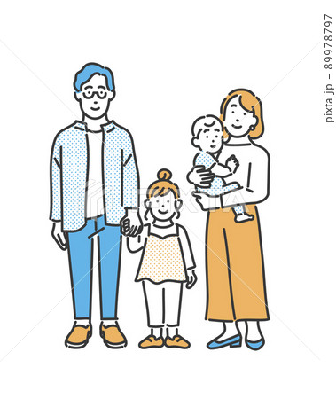 子育て世帯の家族のイメージイラスト素材 89978797