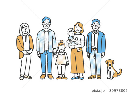 二世帯家族のイメージイラスト素材 二世帯家族のイメージイラスト素材 89978805