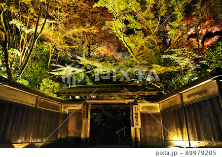 瑠璃光院2021年秋の夜間特別拝観　山門のライトアップ 89979205