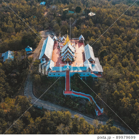 Wat Phrathat Pu Jae buddha and Huai Mae Toek lake in Phrae province, Thailand Wat Phrathat Pu Jae buddha and Huai Mae Toek lake in Phrae province, Thailand 89979699