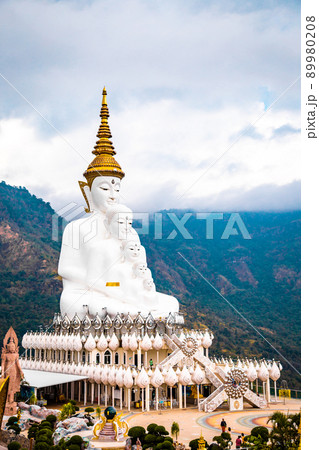 Wat Phrathat Pha Sorn Kaew, white buddha temple in Phetchabun, Thailand 89980208