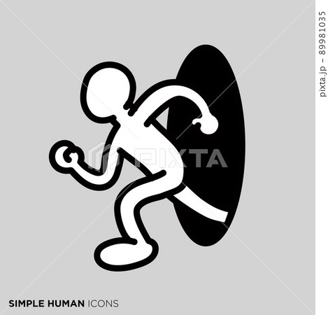 シンプルな人間のアイコンシリーズ 「飛び出る人」 シンプルな人間のアイコンシリーズ 「飛び出る人」 89981035