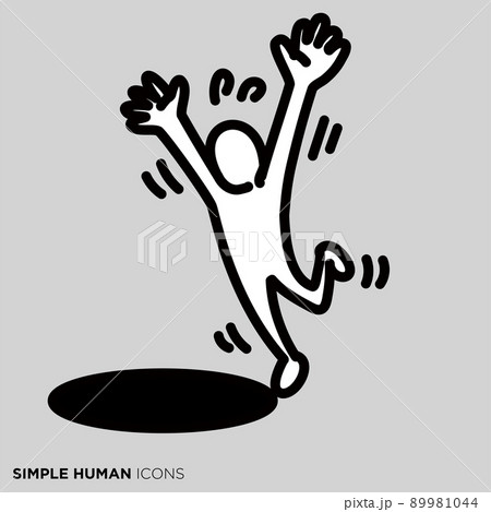 シンプルな人間のアイコンシリーズ 「穴に落ちそうな人 」 シンプルな人間のアイコンシリーズ 「穴に落ちそうな人 」 89981044