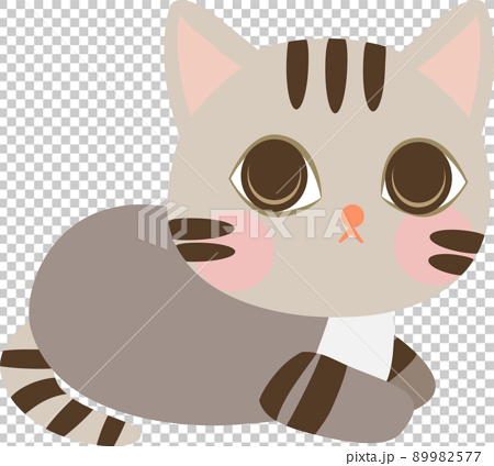 Cute Cartoon Little Baby Cat Icon. Cat Standing on the Floor with