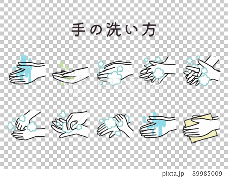 Simple design hand washing procedure illustration 89985009
