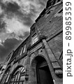 Shop Front And Red Sandstone Tenement Close Entrance - Black And White. 89985359
