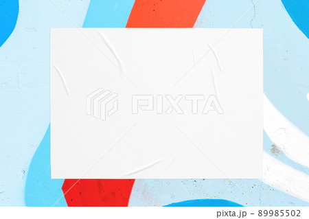 colorful urban wall texture with wrinkled glued poster template colorful urban wall texture with wrinkled glued poster template 89985502