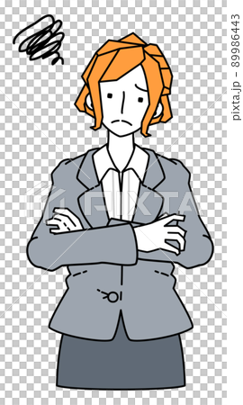 ぐるぐると悩むスーツを着たビジネスウーマンの女性のイラスト ぐるぐると悩むスーツを着たビジネスウーマンの女性のイラスト 89986443