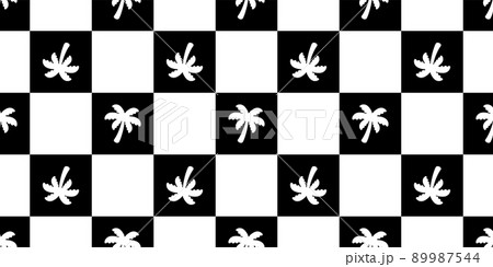 palm tree seamless pattern coconut tree checked vector island ocean summer beach tropical scarf isolated tile background repeat wallpaper cartoon illustration design 89987544