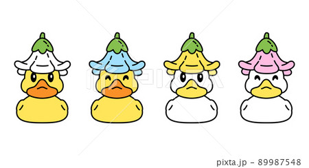 duck vector icon shower flower daisy logo bathroom bird chicken character cartoon symbol isolated doodle illustration design 89987548
