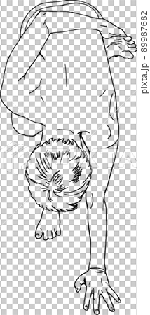Arda grasshopper Padmotta Nasana (half lotus flower forward bending pose) 89987682