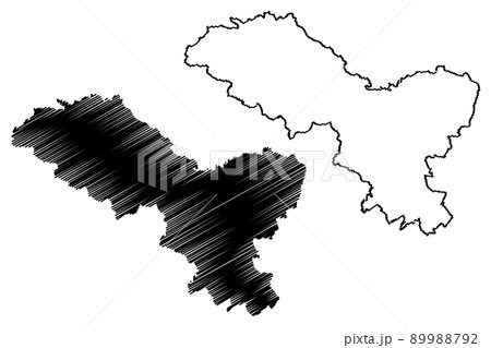 Leh district (Ladakh union territory, Republic of India) map vector illustration, scribble sketch Leh map 89988792