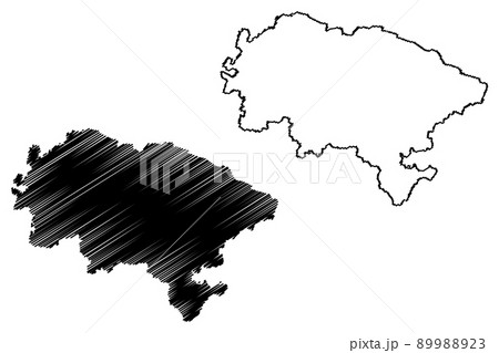 Madhubani district (Bihar State, Darbhanga division, Republic of India) map vector illustration, scribble sketch Madhubani map 89988923