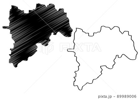 Mahabubnagar district (Telangana State, Republic of India) map vector illustration, scribble sketch Mahabub Nagar map 89989006