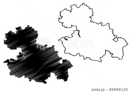 Mandla district (Madhya Pradesh State, Jabalpur division, Republic of India) map vector illustration, scribble sketch Mandla map Mandla district (Madhya Pradesh State, Jabalpur division, Republic of India) map vector illustration, scribble sketch Mandla map 89989120