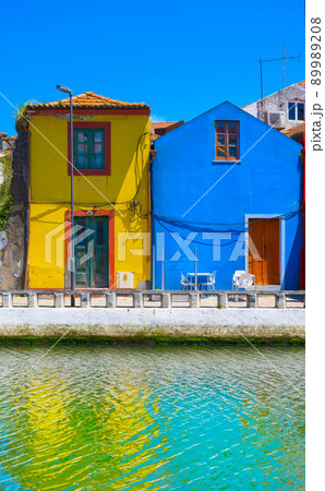 portugal multicolored houses over the river 89989208