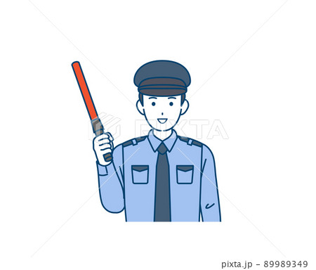 ガードマン　交通誘導　警備員　男性　イラスト 89989349