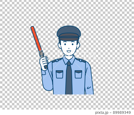 ガードマン　交通誘導　警備員　男性　イラスト 89989349