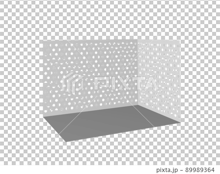 箱形穿孔板的內部視圖。舞颱風格。點圖案。 3DCG。背景透明 CG。 89989364