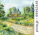 Landscape with a house against the sky and trees. 89992446