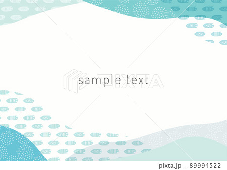 魚と抽象モチーフのフレーム・背景素材 89994522