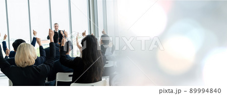 Group of business people meeting in a seminar conference widen view Group of business people meeting in a seminar conference widen view 89994840