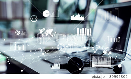 Business dashboard for financial data analysis envisional graphic 89995302