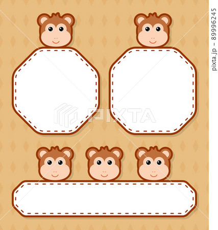 Set of cute banner with Monkey 89996245