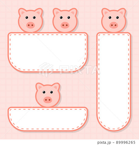 Set of cute banner with Pig 89996265