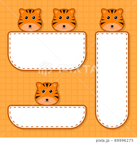 Set of cute banner with Tiger Set of cute banner with Tiger 89996275