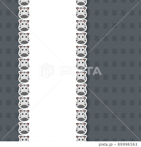 Zebra with frame for banner, poster, and greeting card 89996563