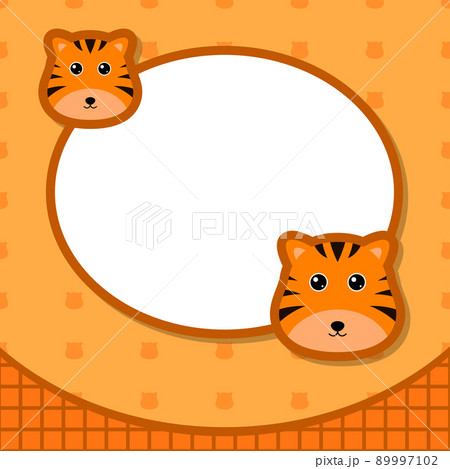 Greeting card template with Tiger Greeting card template with Tiger 89997102