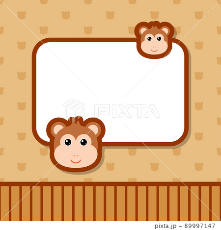 Greeting card template with Monkey 89997147