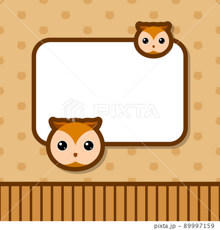 Greeting card template with Owl Greeting card template with Owl 89997159