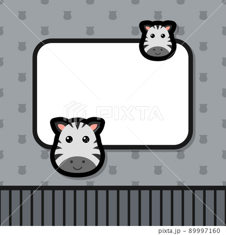 Greeting card template with Zebra Greeting card template with Zebra 89997160